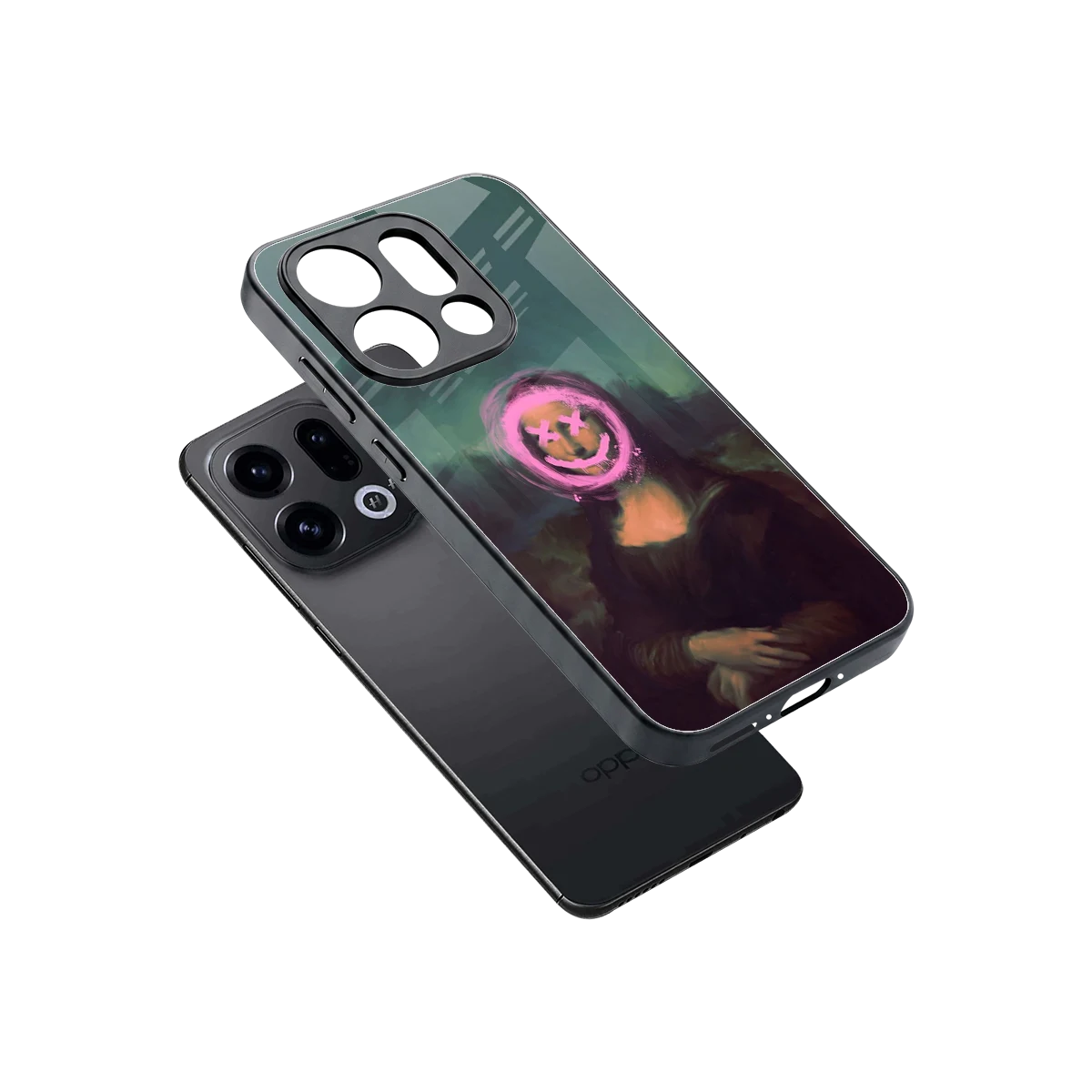 Graffiti Lisa sleek oppo find x9 cover with tempered glass back and TPU edges