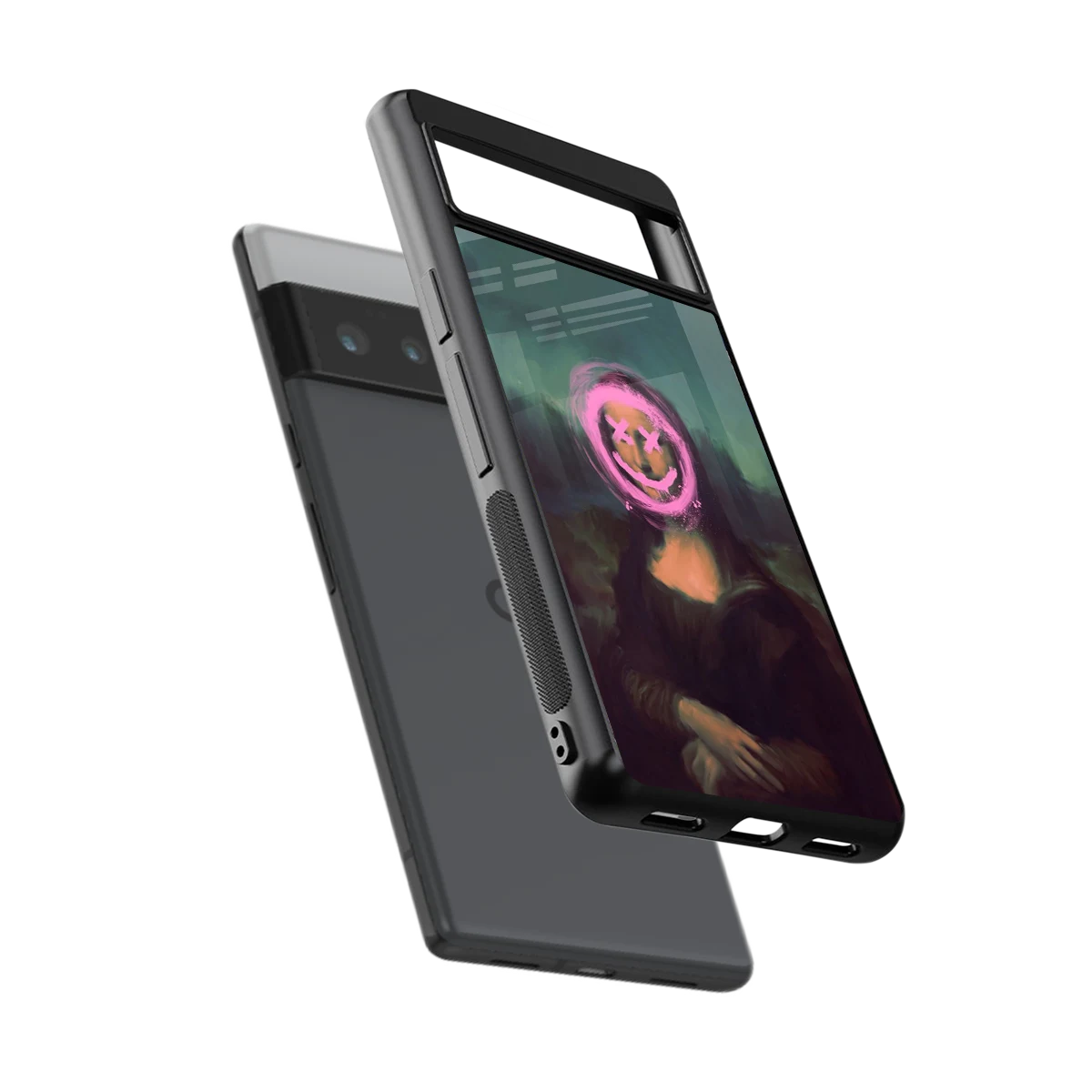 Graffiti Lisa sleek google pixel 6 pro cover with tempered glass back and TPU edges