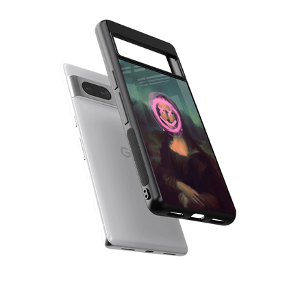 Graffiti Lisa sleek google pixel 7 cover with tempered glass back and TPU edges