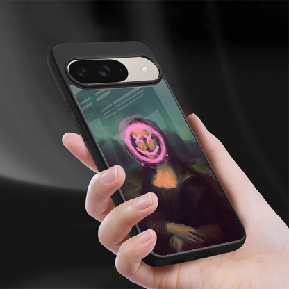 Graffiti Lisa sleek google pixel 9 cover with tempered glass back and TPU edges