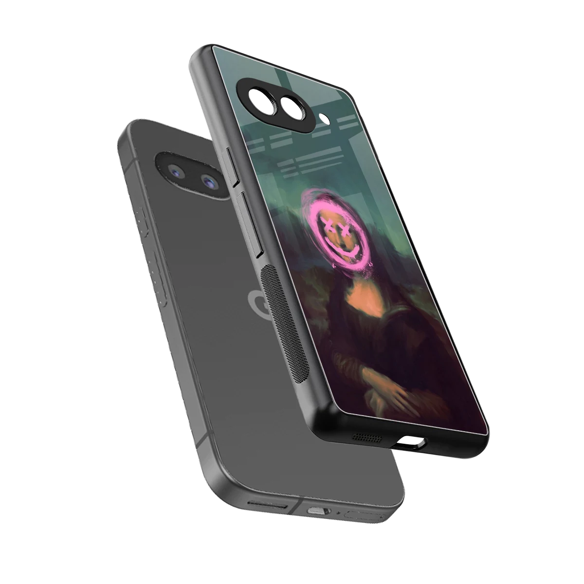 Graffiti Lisa sleek google pixel 10a cover with tempered glass back and TPU edges