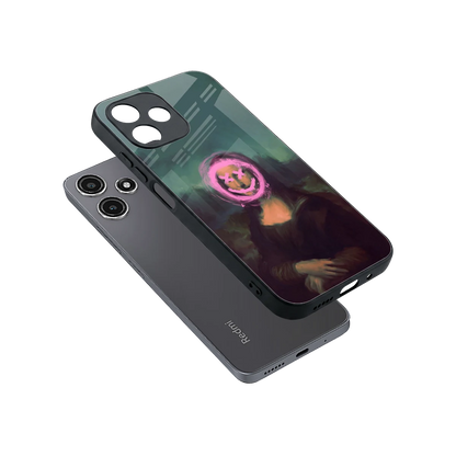 Graffiti Lisa sleek redmi 12 5g cover with tempered glass back and TPU edges