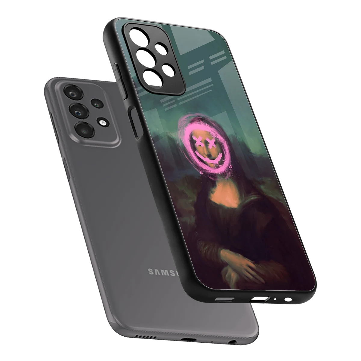 Graffiti Lisa sleek samsung galaxy a23 cover with tempered glass back and TPU edges
