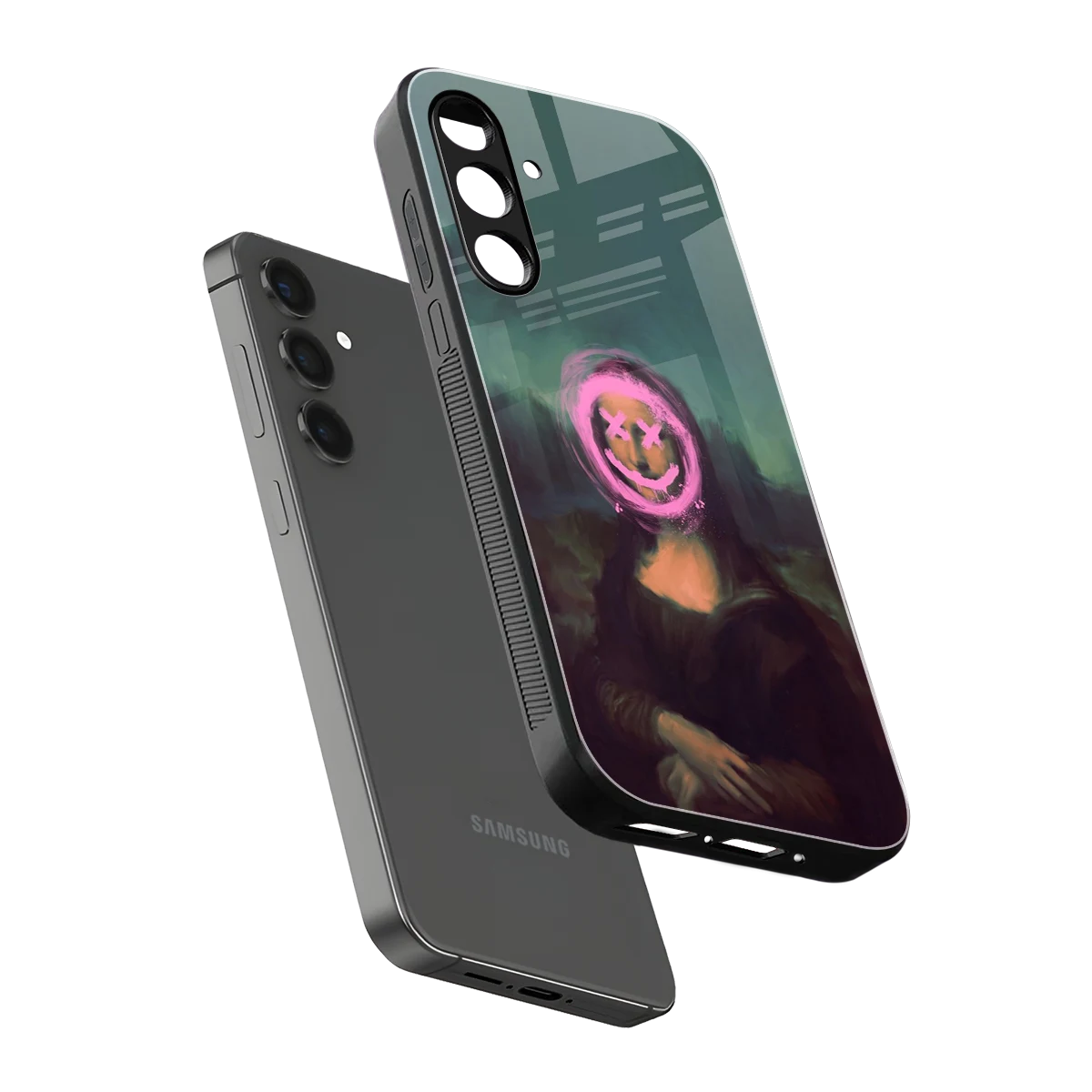 Graffiti Lisa sleek samsung galaxy a14 5g cover with tempered glass back and TPU edges