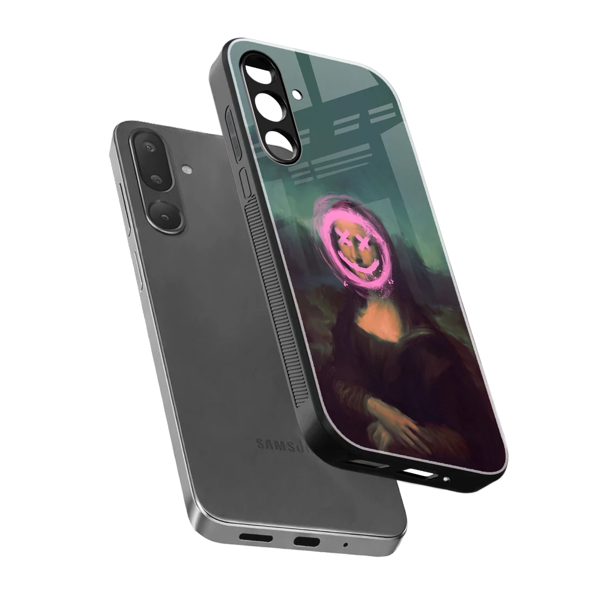 Graffiti Lisa sleek samsung galaxy m36 5g cover with tempered glass back and TPU edges