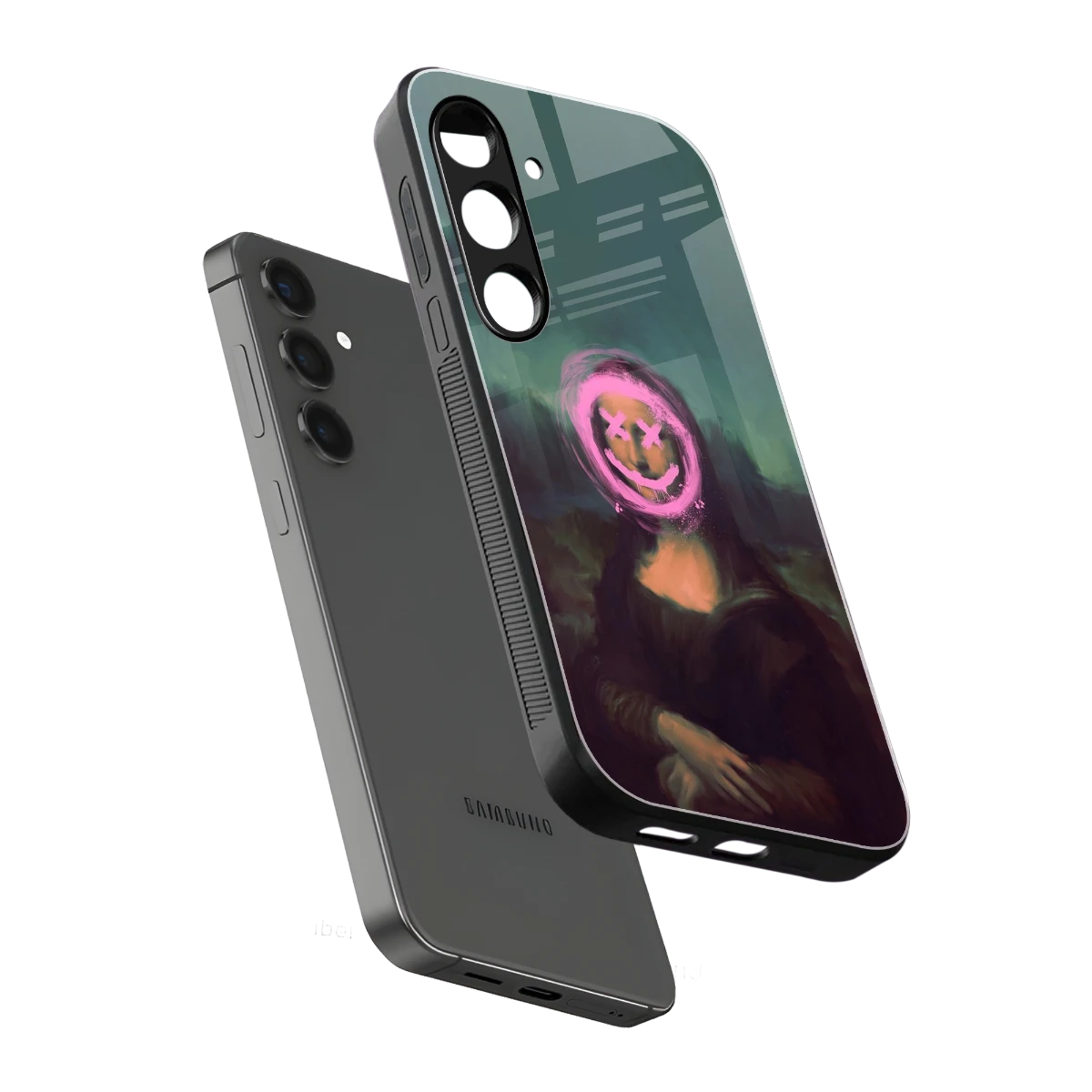 Graffiti Lisa sleek samsung galaxy s24 cover with tempered glass back and TPU edges