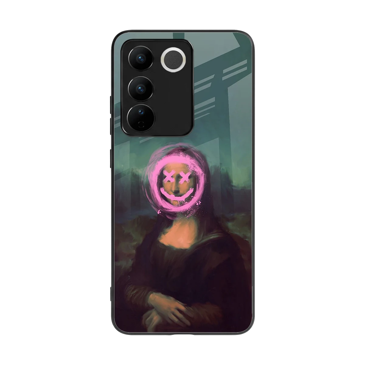 Graffiti Lisa back phone cover | glass case for vivo v27 5g