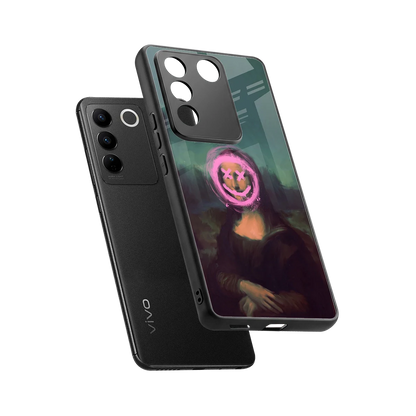 Graffiti Lisa sleek vivo v27 5g cover with tempered glass back and TPU edges