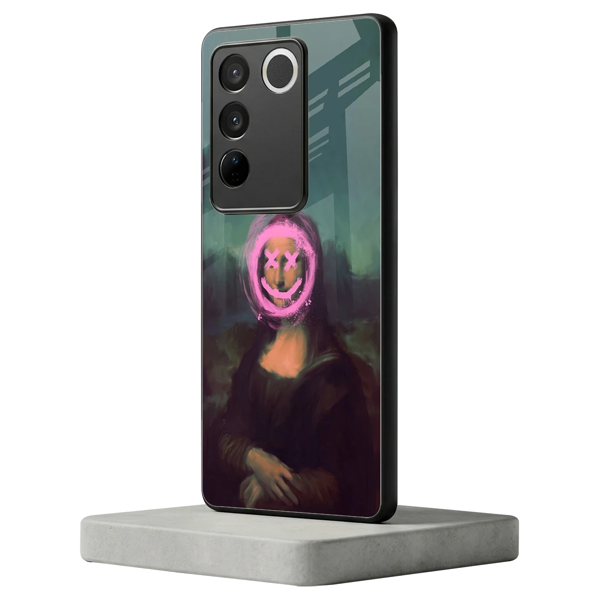 Graffiti Lisa vivo v27 5g mobile cover | shockproof glass phone case