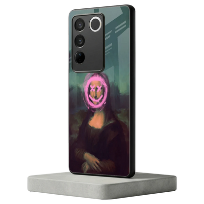 Graffiti Lisa vivo v27 5g mobile cover | shockproof glass phone case