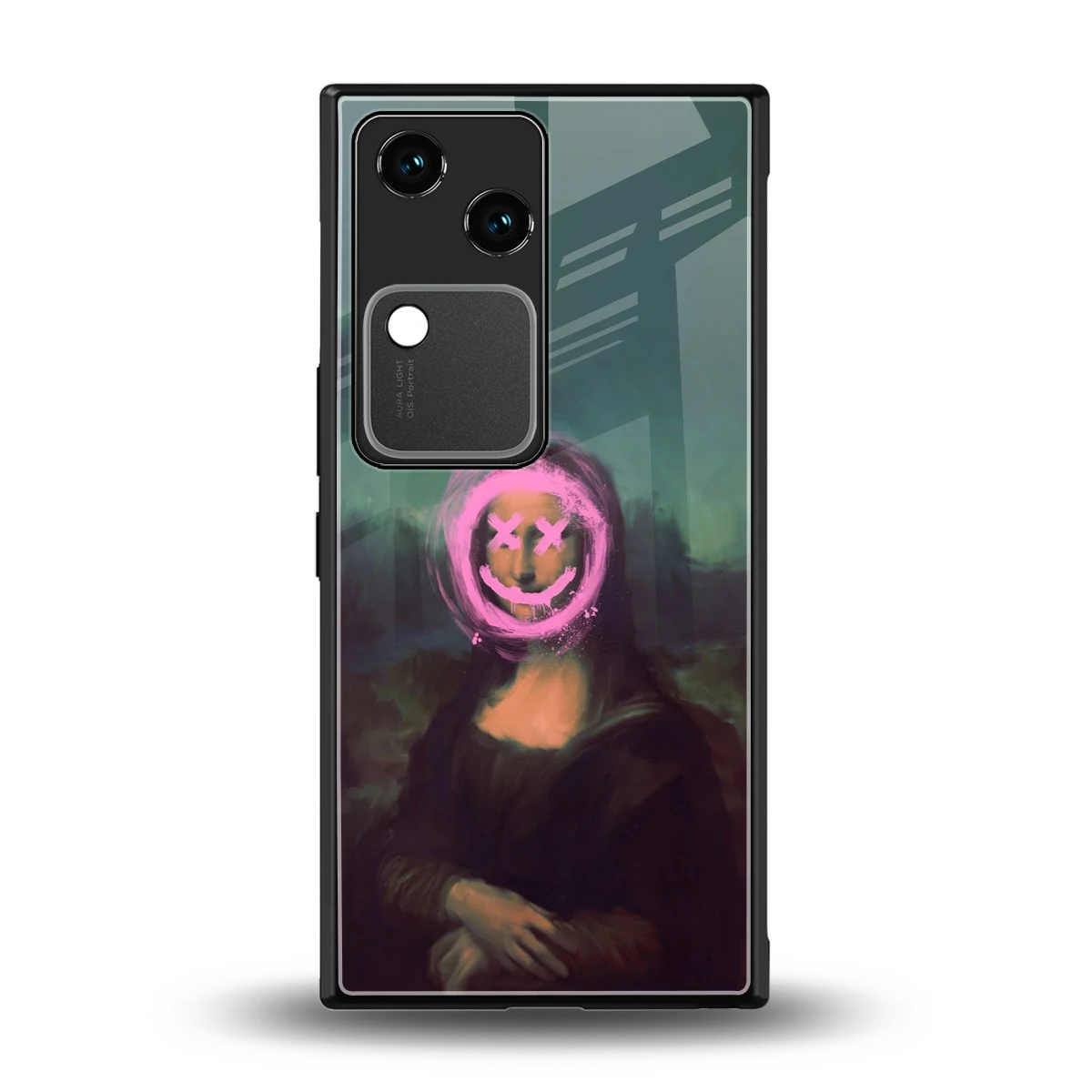 Graffiti Lisa back phone cover | glass case for vivo v30