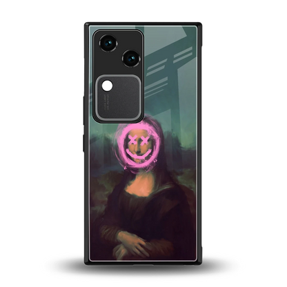 Graffiti Lisa back phone cover | glass case for vivo v30