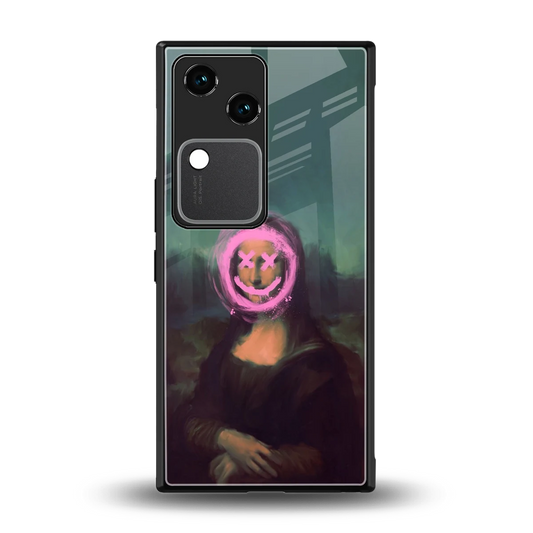 Graffiti Lisa back phone cover | glass case for vivo v30