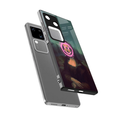 Graffiti Lisa sleek vivo v30 cover with tempered glass back and TPU edges