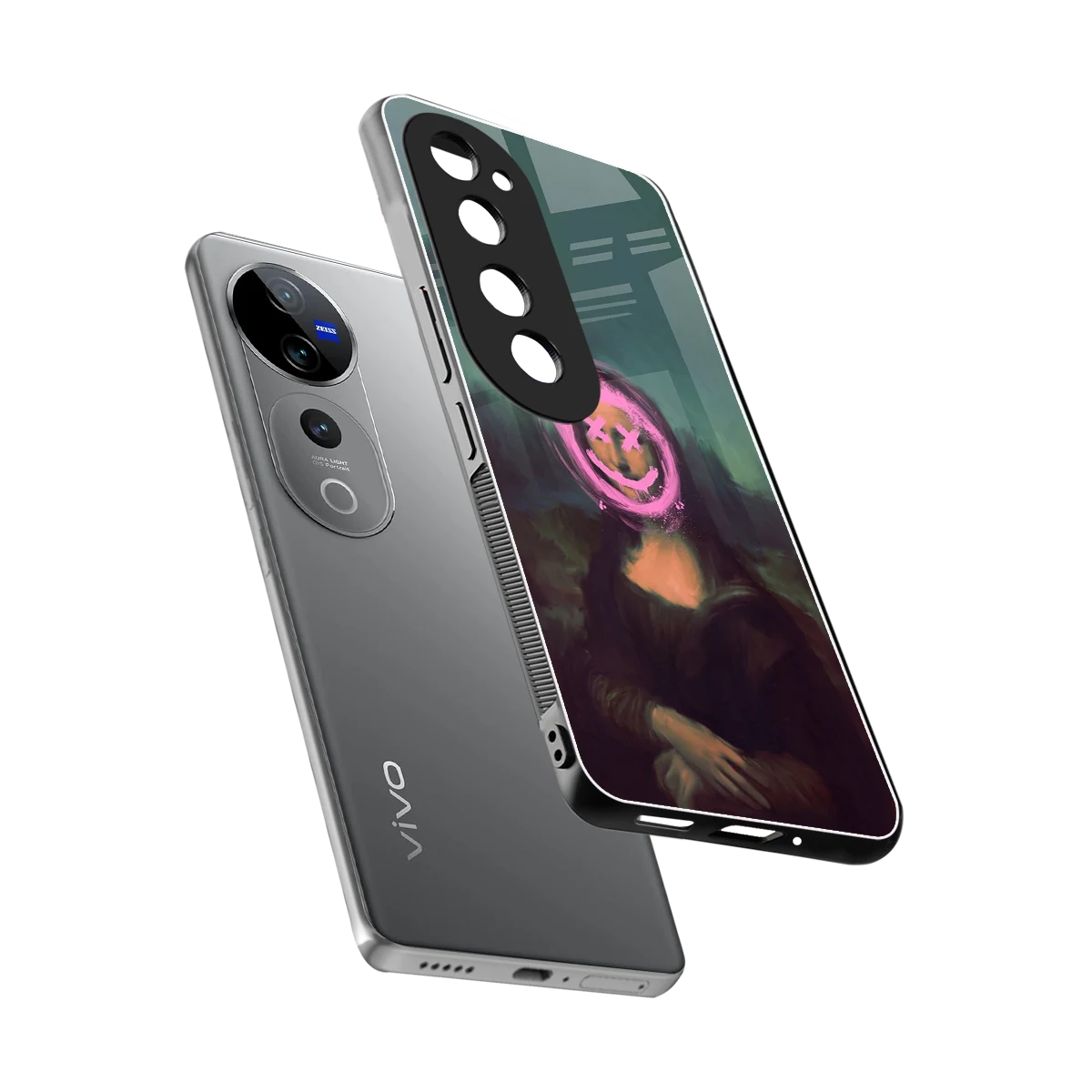 Graffiti Lisa sleek vivo v40 pro cover with tempered glass back and TPU edges