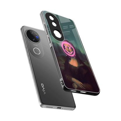 Graffiti Lisa sleek vivo v50 cover with tempered glass back and TPU edges