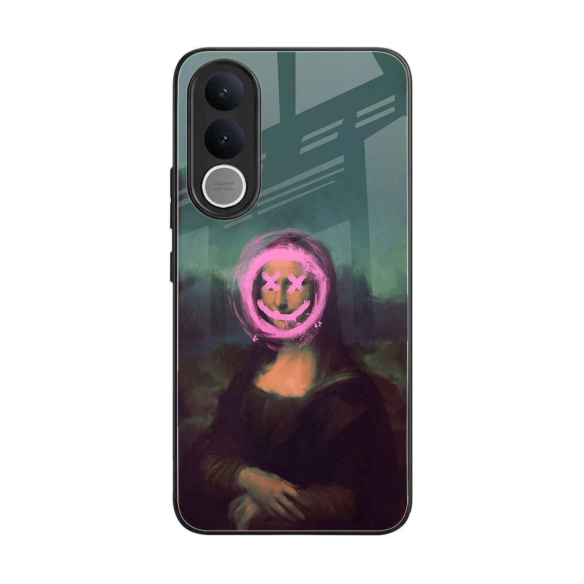 Graffiti Lisa back phone cover | glass case for vivo v70 fe