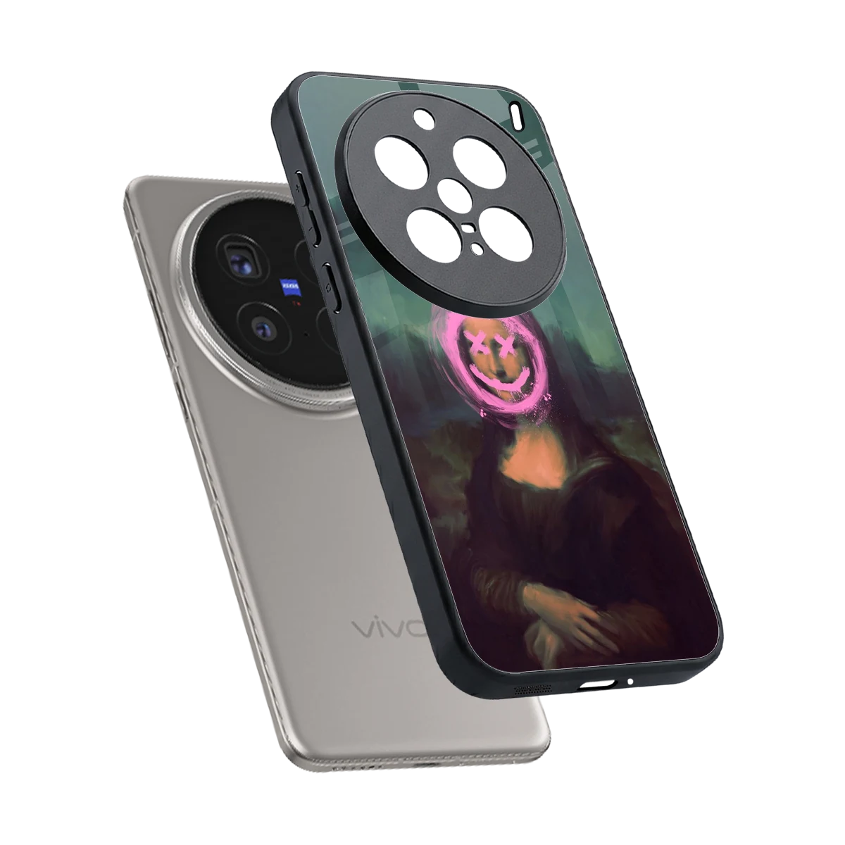 Graffiti Lisa sleek vivo x200 pro cover with tempered glass back and TPU edges