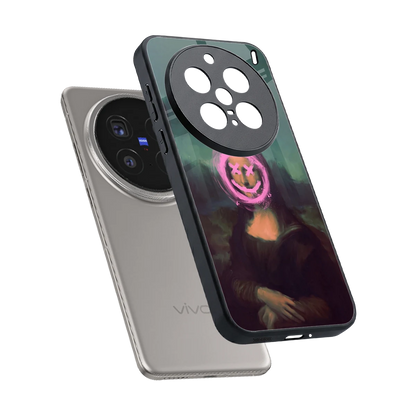 Graffiti Lisa sleek vivo x200 pro cover with tempered glass back and TPU edges