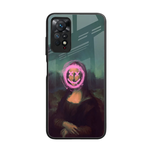 Graffiti Lisa back phone cover | glass case for redmi note 11 pro