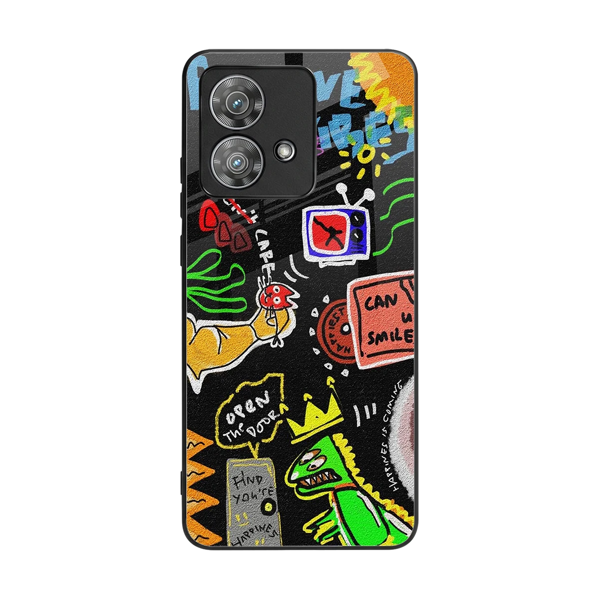 Graffiti back phone cover | glass case for motorola edge 40 neo 5g