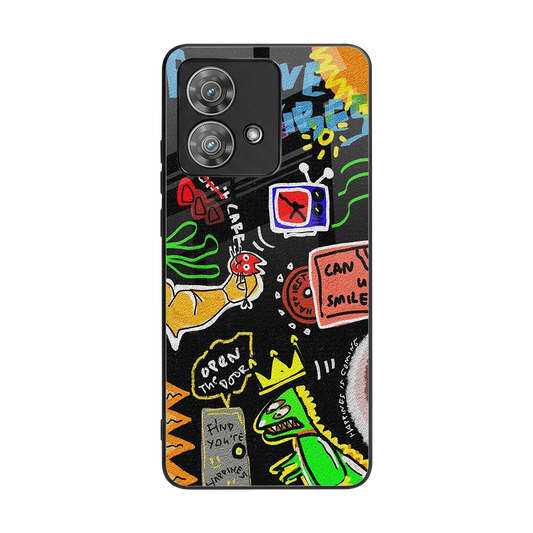 Graffiti back phone cover | glass case for motorola edge 40 neo 5g