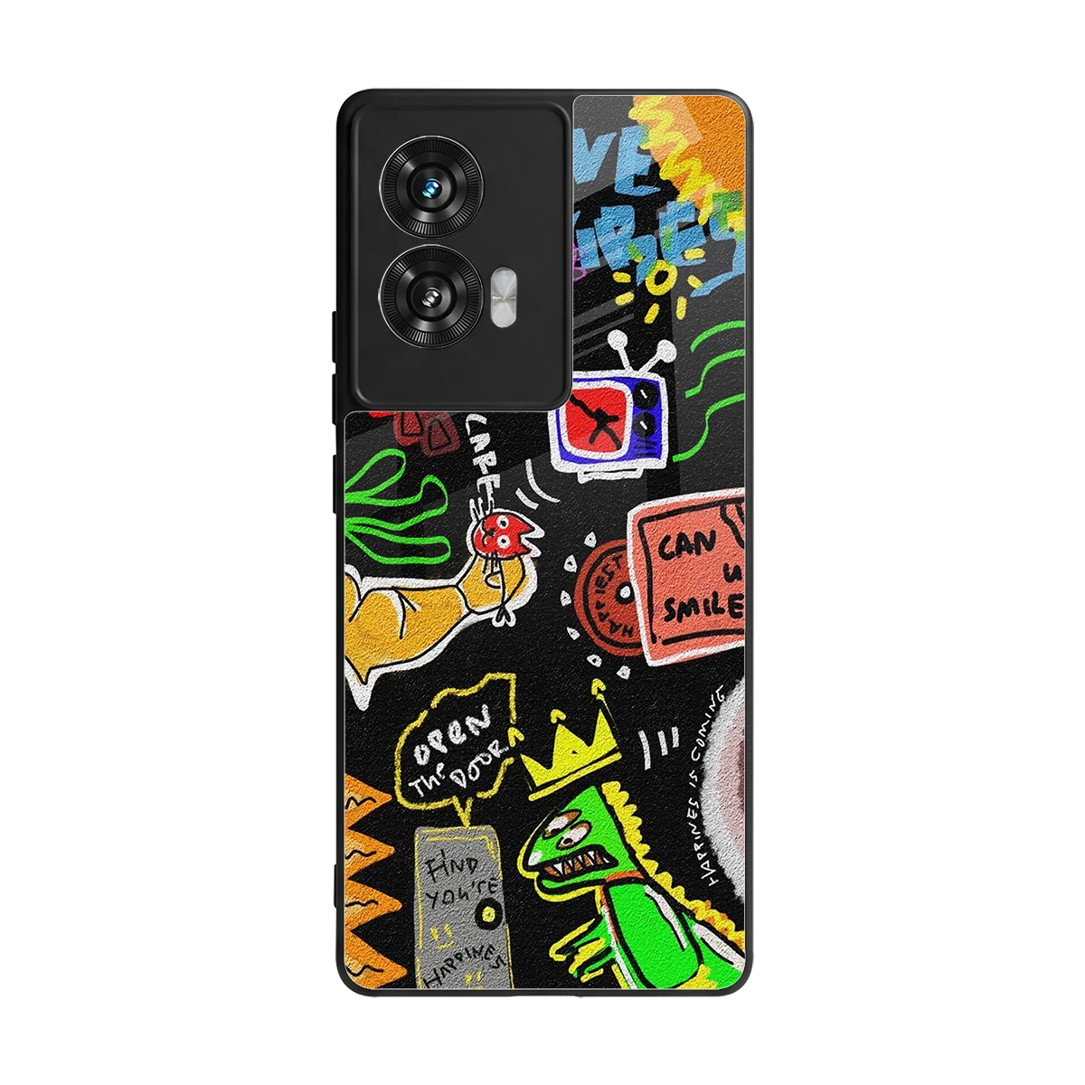 Graffiti back phone cover | glass case for motorola edge 50 fusion