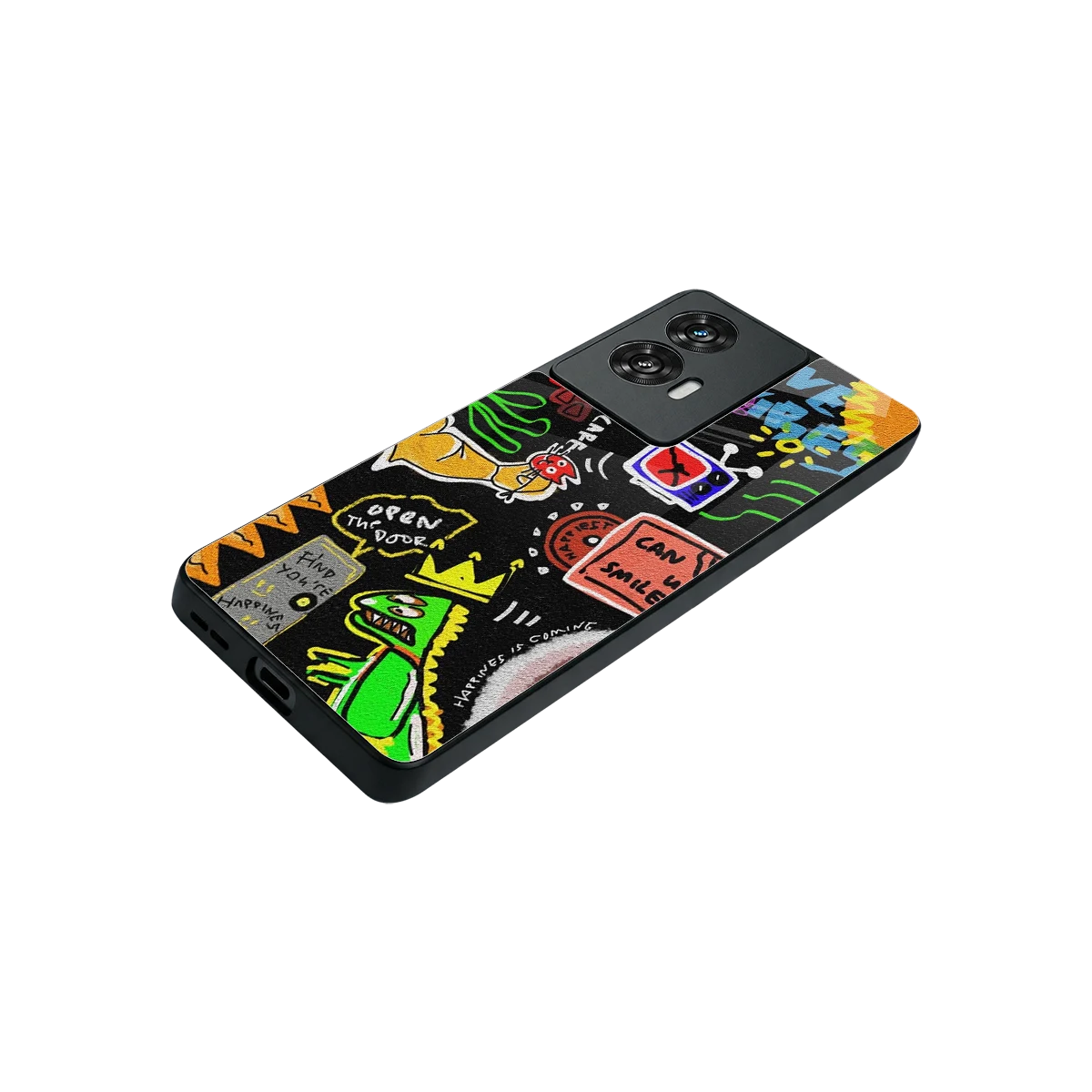 Graffiti stylish phone case for motorola edge 50 fusion | glossy glass and slim fit