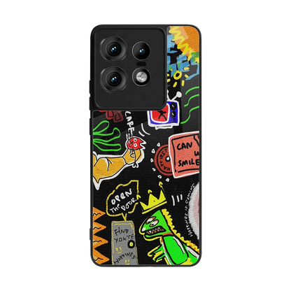 Graffiti back phone cover | glass case for motorola edge 50 pro