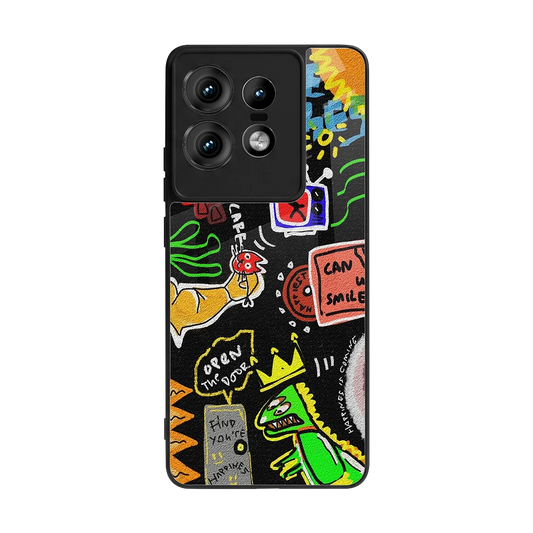 Graffiti back phone cover | glass case for motorola edge 50 pro