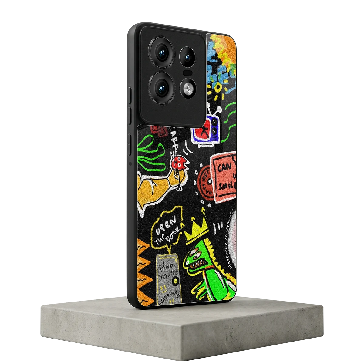 Graffiti motorola edge 50 pro mobile cover | shockproof glass phone case