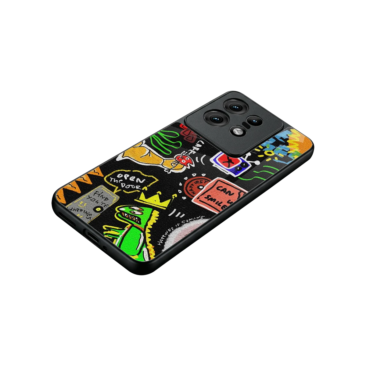 Graffiti stylish phone case for motorola edge 50 pro | glossy glass and slim fit