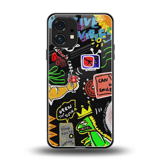 Graffiti back phone cover | glass case for nothing phone 1
