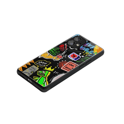 Graffiti stylish phone case for nothing phone 1 | glossy glass and slim fit