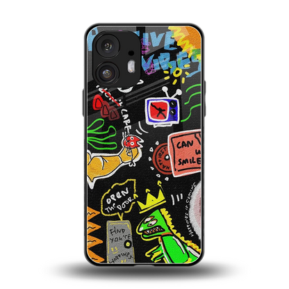 Graffiti back phone cover | glass case for nothing phone 2