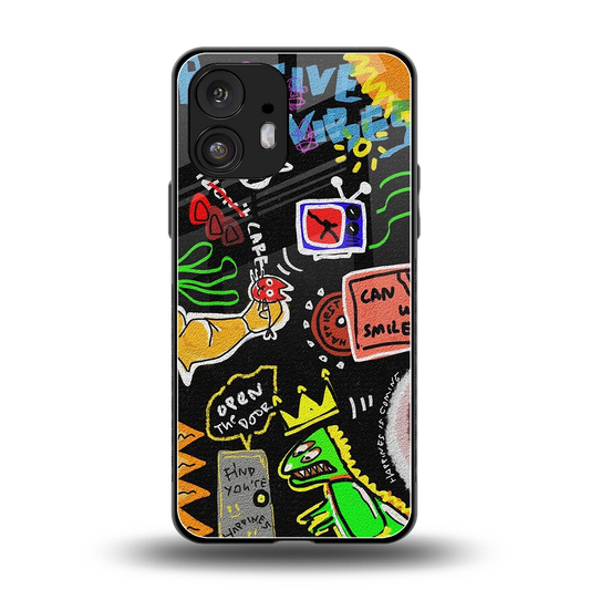 Graffiti back phone cover | glass case for nothing phone 2