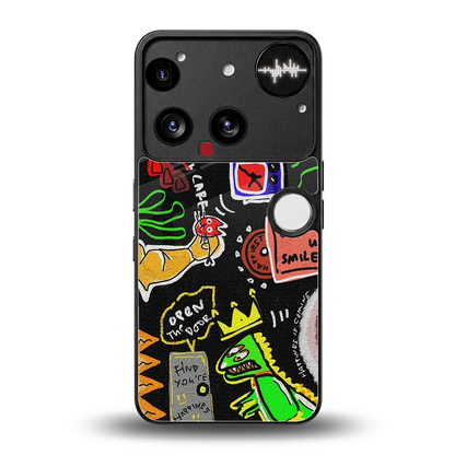 Graffiti back phone cover | glass case for nothing phone 3