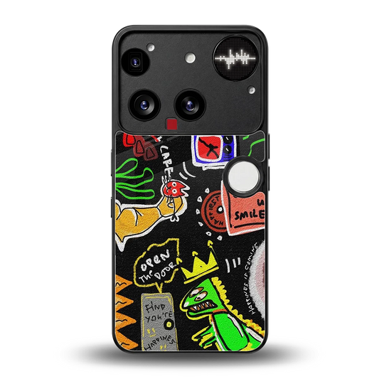 Graffiti back phone cover | glass case for nothing phone 3