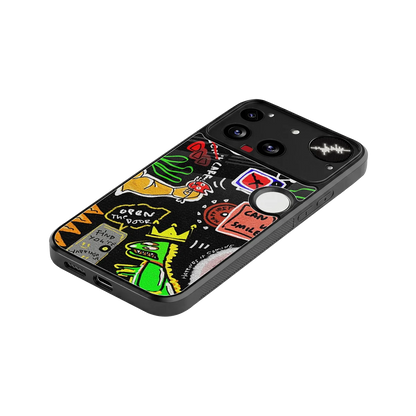 Graffiti stylish phone case for nothing phone 3 | glossy glass and slim fit