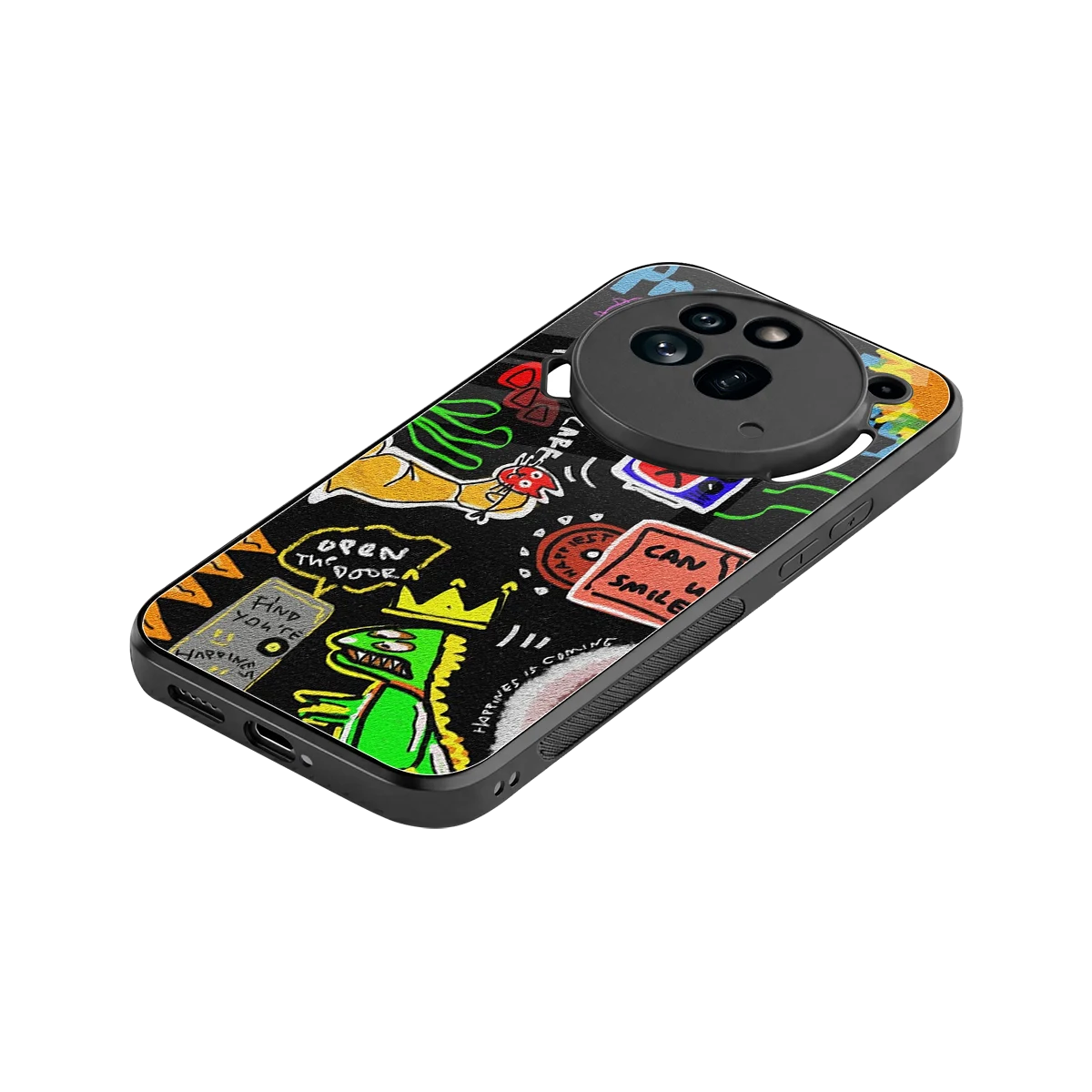Graffiti stylish phone case for nothing phone 3a pro | glossy glass and slim fit