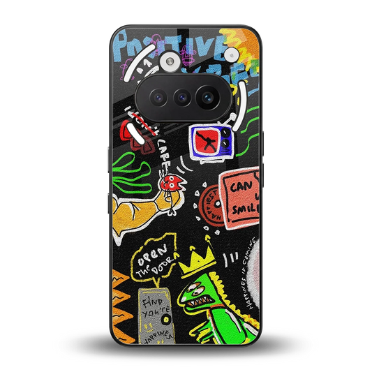 Graffiti back phone cover | glass case for nothing phone 3a