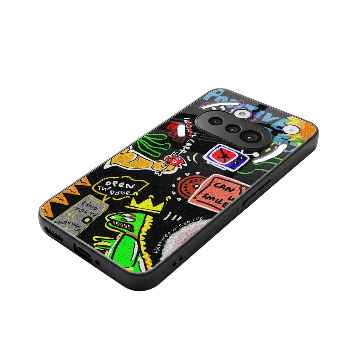 Graffiti stylish phone case for nothing phone 3a | glossy glass and slim fit