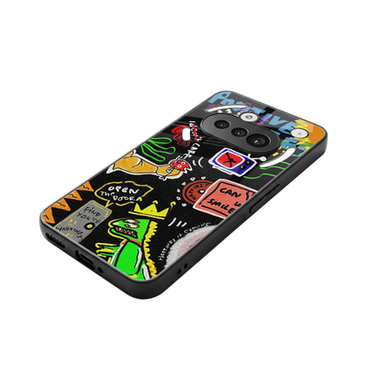 Graffiti stylish phone case for nothing phone 3a | glossy glass and slim fit