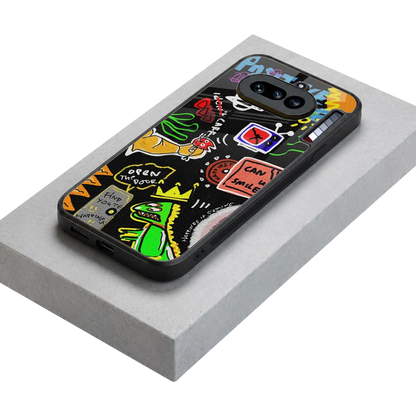 Graffiti stylish phone case for nothing phone 4a | glossy glass and slim fit