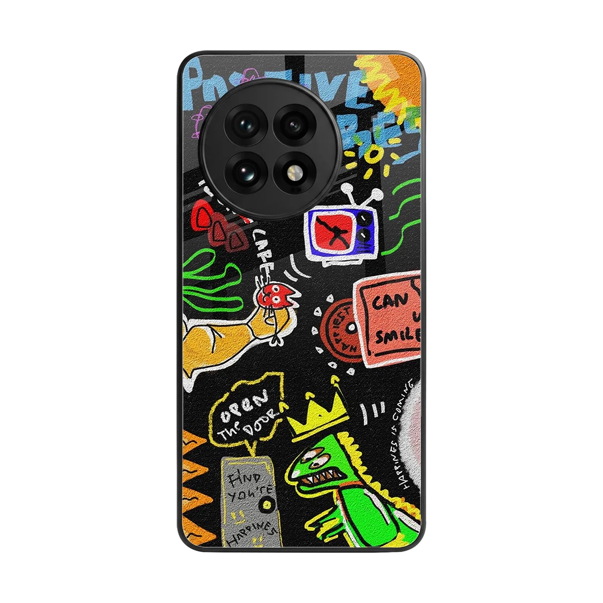 Graffiti back phone cover | glass case for oneplus 13r