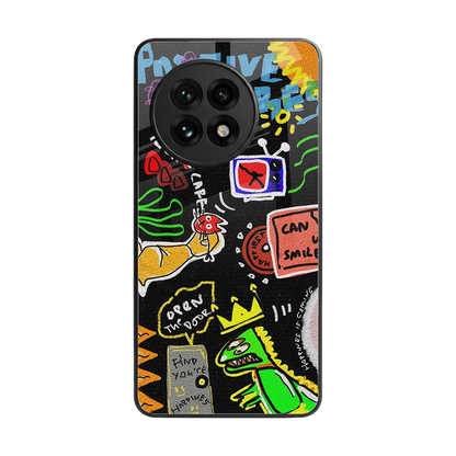 Graffiti back phone cover | glass case for oneplus 13r