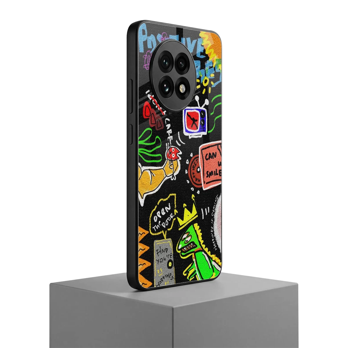Graffiti oneplus 13r mobile cover | shockproof glass phone case