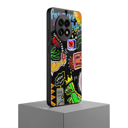 Graffiti oneplus 13r mobile cover | shockproof glass phone case