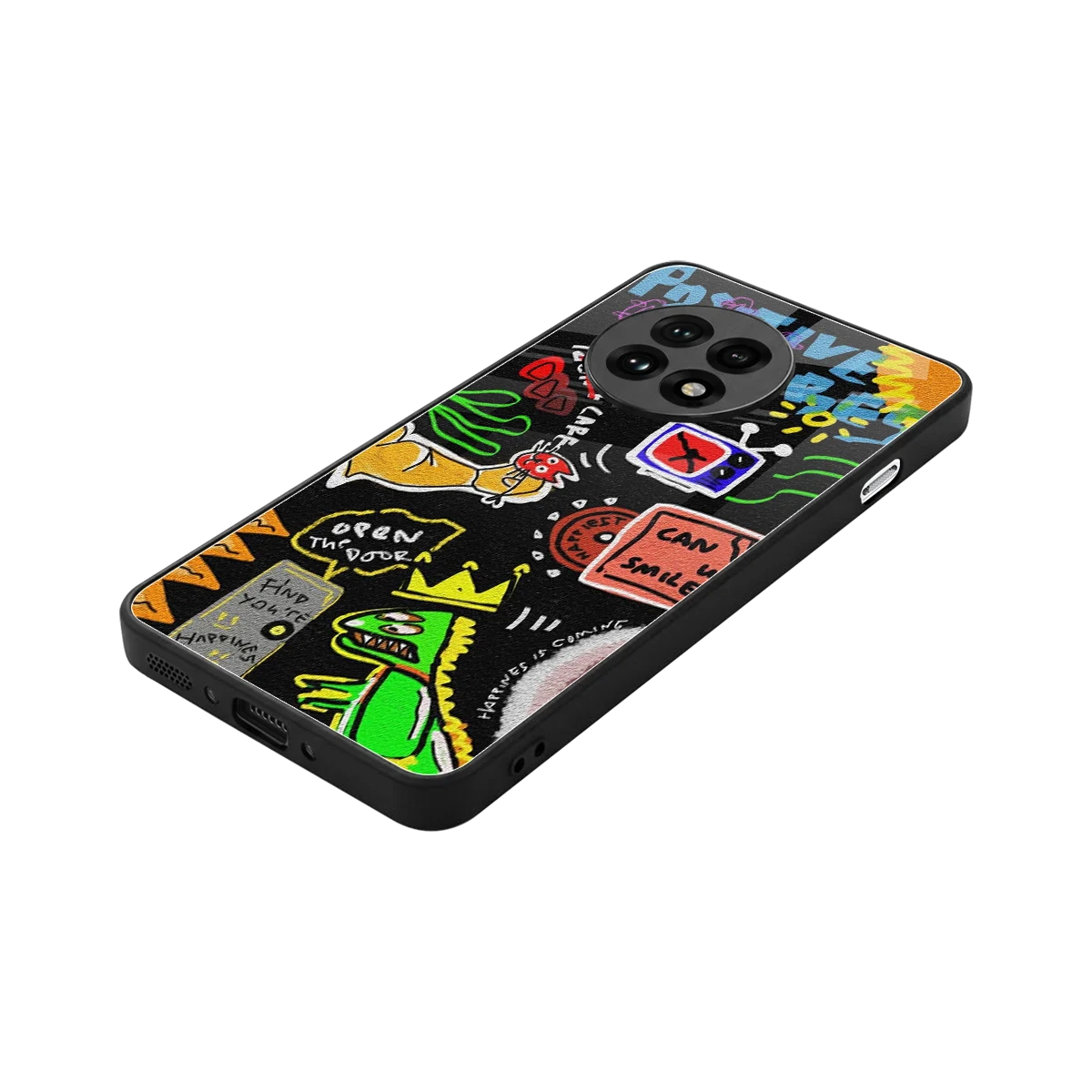 Graffiti stylish phone case for oneplus 13r | glossy glass and slim fit