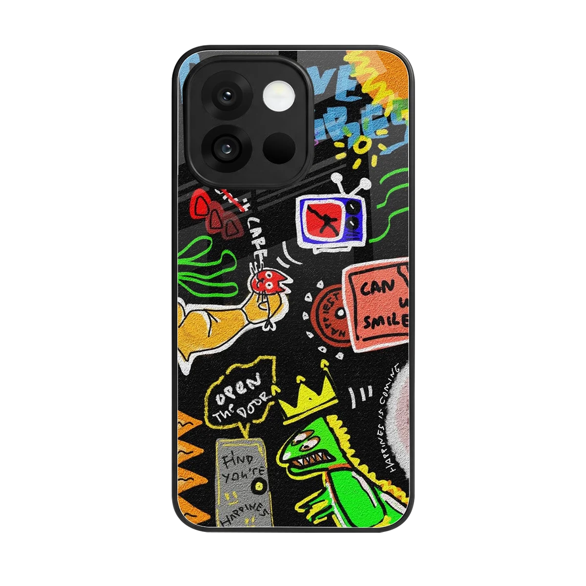 Graffiti back phone cover | glass case for oneplus 13s